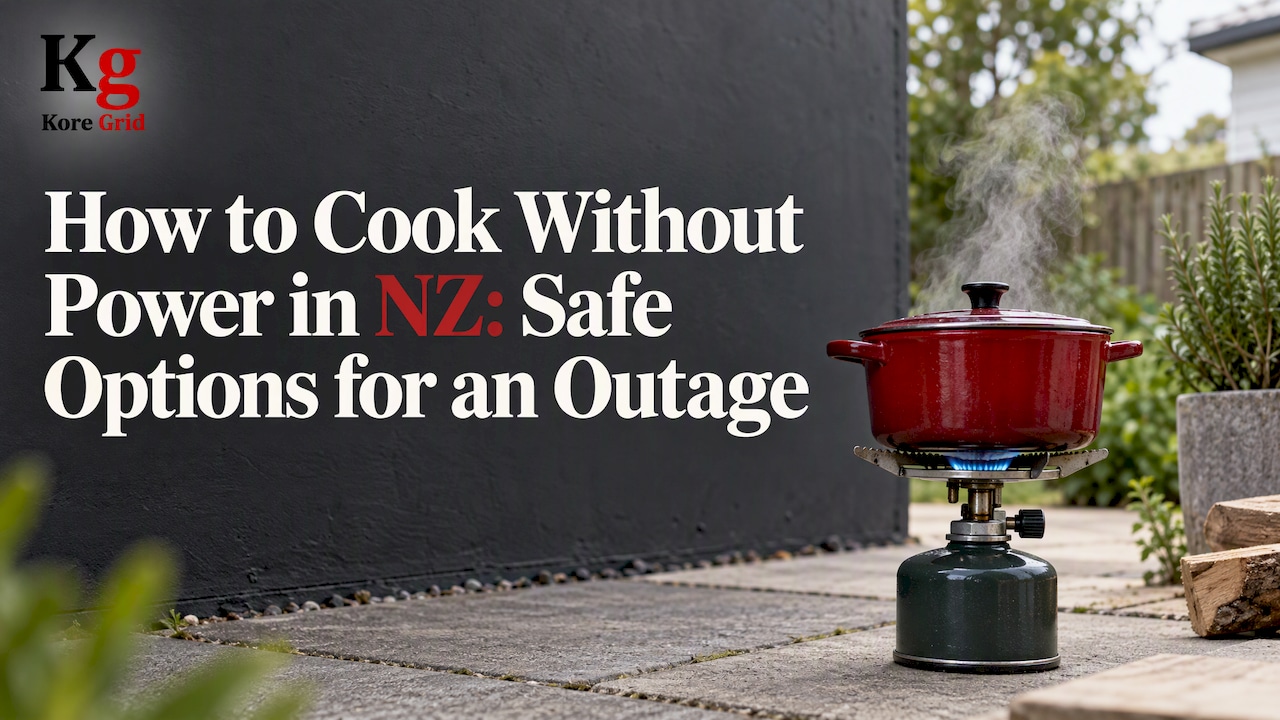 Camp cooker heating a pot outdoors