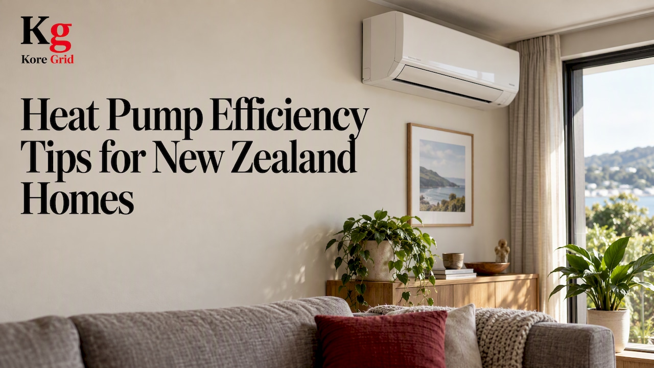 Heat pump in a New Zealand living room