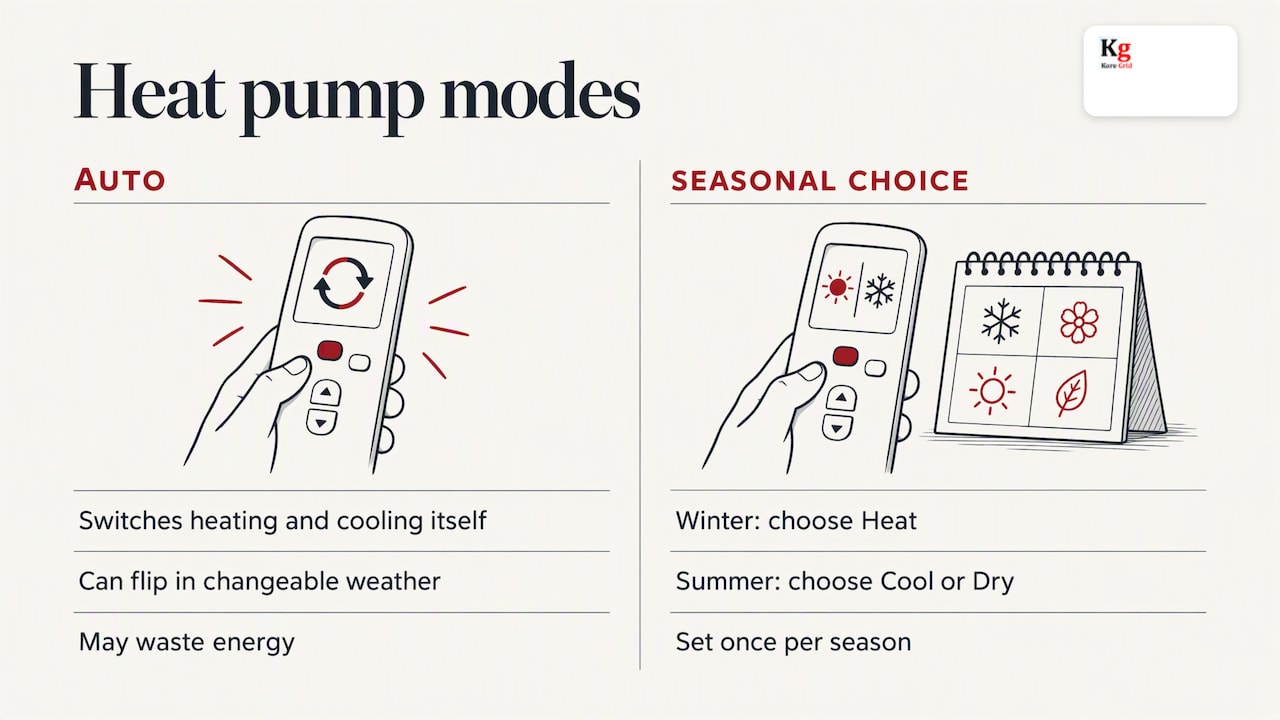 Comparison of automatic and seasonal heat pump modes