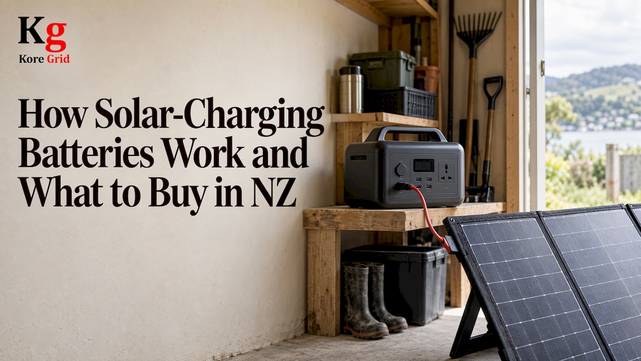 Portable solar panel charging a battery